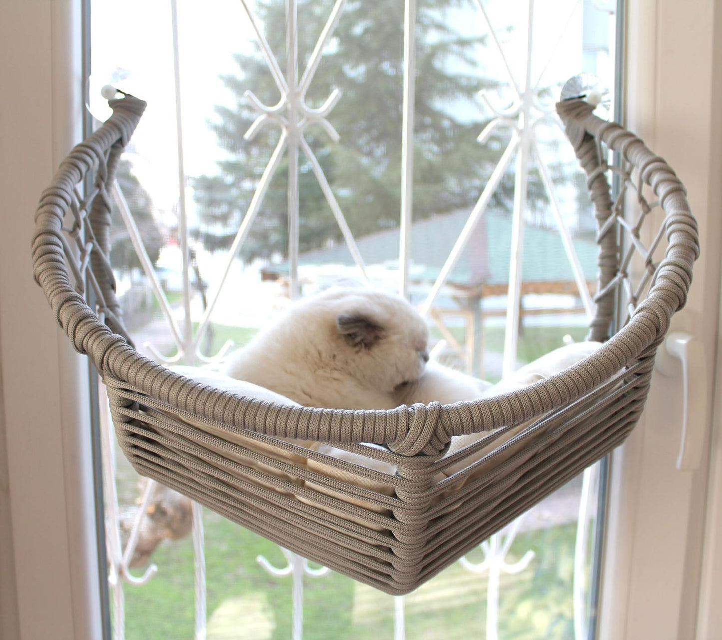 QUVA HİLAL CAM KEDİ YATAĞI / ASILI PENCERE & BALKON KEDİ YATAĞI