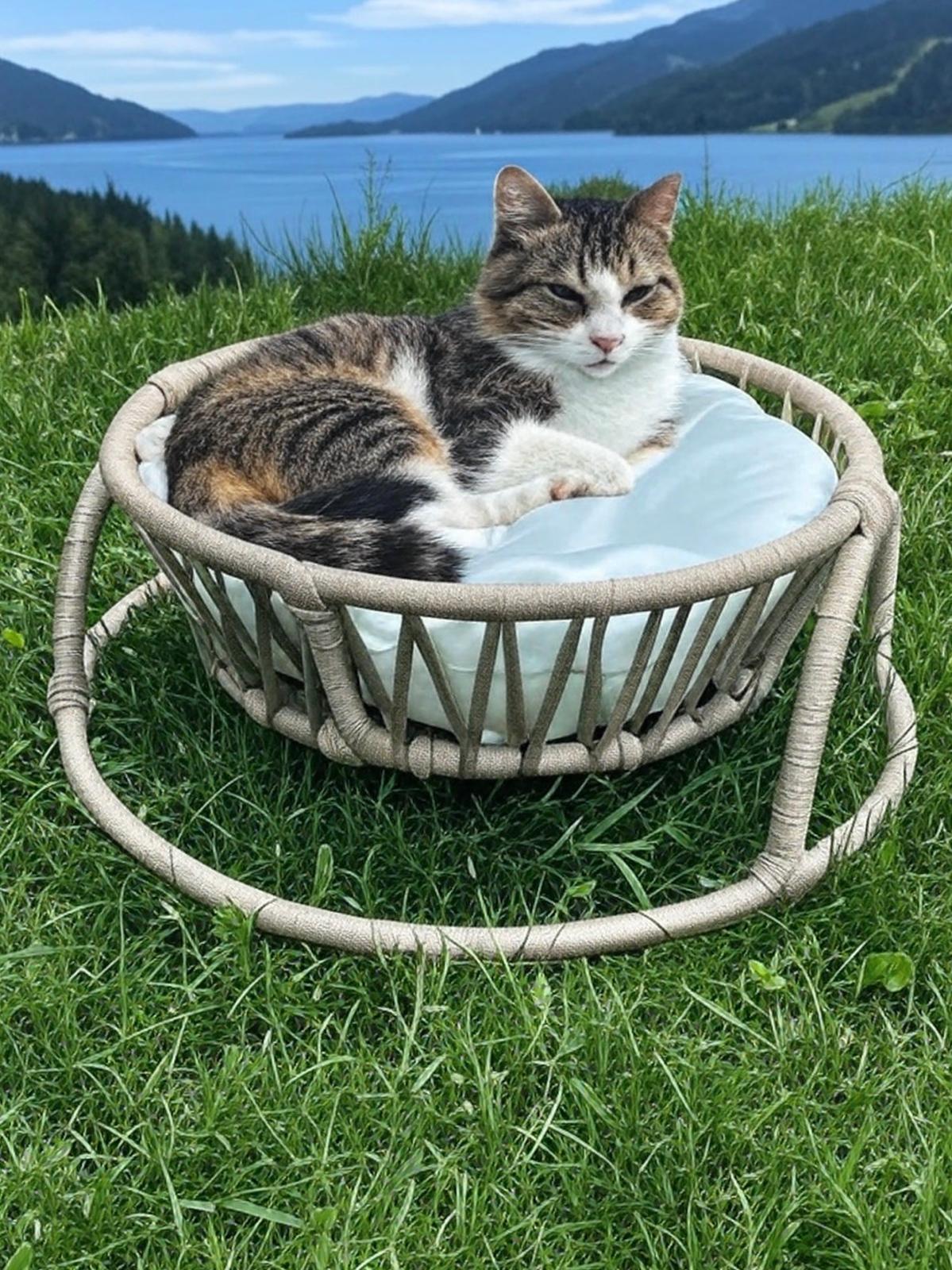 QUVA LİFOS KEDİ YATAĞI / 44*44 DEKORATİF KEDİ YATAĞI